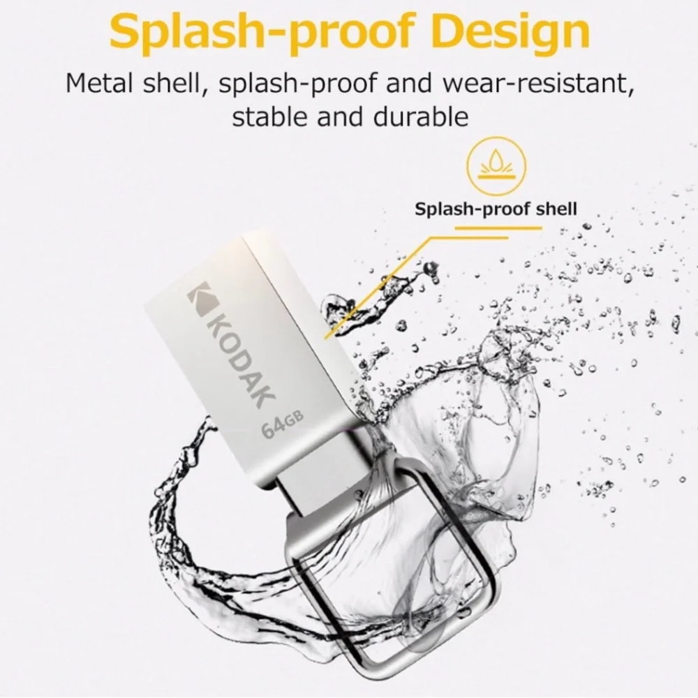 KODAK K112 Super Mini Metal USB Flash Drive 64GB USB2.0 Pendrive Memory Stick